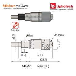 Đầu panme cơ khí 0-6.5mm 148-201 Mitutoyo Micrometer Heads