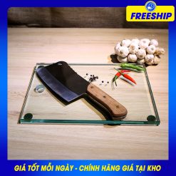 Thớt kính cường lực siêu cứng bền đẹp trong suốt dày 12mm chân cao su 4 góc K-GHO12