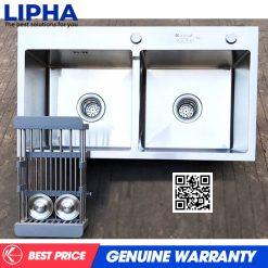 Chậu Rửa Bát 2 Hố Cân Nhỏ Inox Sus304 Kagol 7243C (72X43Cm) Chính Hãng