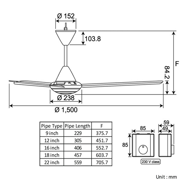 f-60mz2-l_ Quạt trần Panasonic F-60MZ2-L Chính Hãng 2