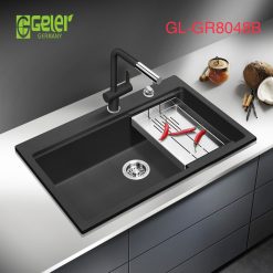 Chậu rửa bát đá 1 hố màu đen Geler GL-GR 8048B