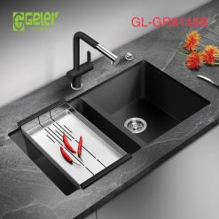 Chậu rửa bát đá 2 đá màu đen Geler GL-GR 8148B