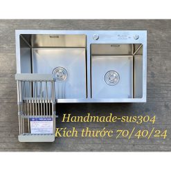 Chậu rửa bát 2 hố lệch nhỏ Inox SUS304 Kagol 7040L