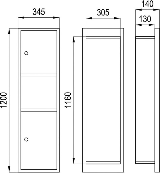 miken-mkg-rak90512-bv Hộp giấy kèm thùng rác âm tường Miken MKG-RAK90512 Chính Hãng 1
