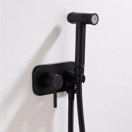 miken20f-7503b-1-1 Vòi xịt vệ sinh nóng lạnh âm tường màu đen Miken F-7503B Chính Hãng 3