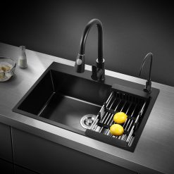 Chậu rửa bát 1 hố màu đen đúc Handmade Inox 304 Miken MKRB-7846B