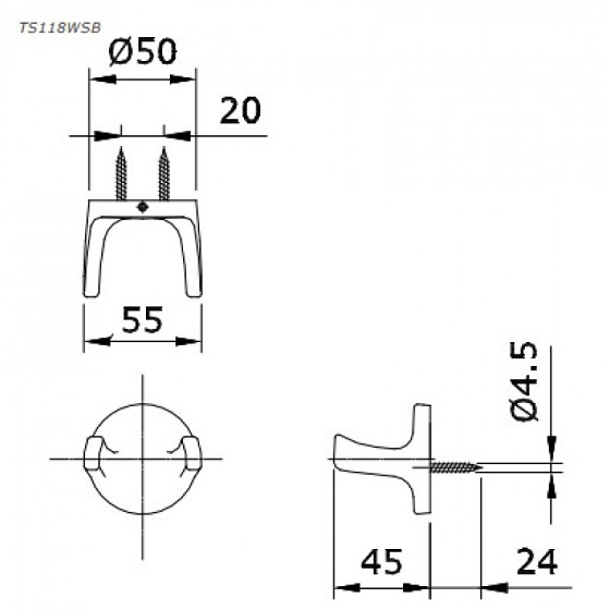 toto20ts118wsb-1 Móc treo đồ Toto TS118WSB Chính Hãng 1