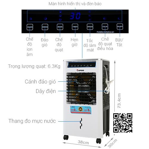 rapido-3000-d-1 Quạt điều hòa không khí Rapido TURBO 3000-D Chính Hãng 1