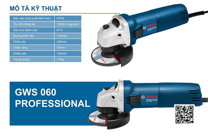 Máy mài góc 100mm Bosch GWS 060 6 Máy mài góc Bosch GWS 060