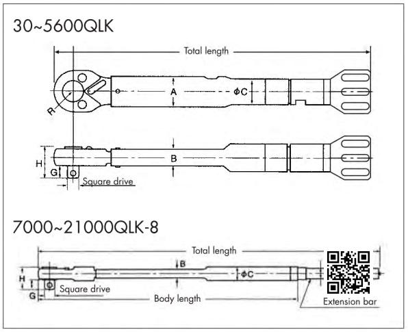 Cờ lê lực đồng hồ kim Kanon N200TOK-G Lực xiết 20-200 N.m Bước lực chỉnh 2N.m 12 Cờ lê lực Kanon, cờ lê lực Kanon QLK, cách điều chỉnh đặt lực