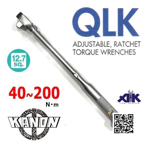 Cờ lê lực đồng hồ kim Kanon N200TOK-G Lực xiết 20-200 N.m Bước lực chỉnh 2N.m 20 Cần xiết lực Kanon, Kanon N200QLK, dải đo lực 40-200Nm, cần xiết lực đầu 1/2