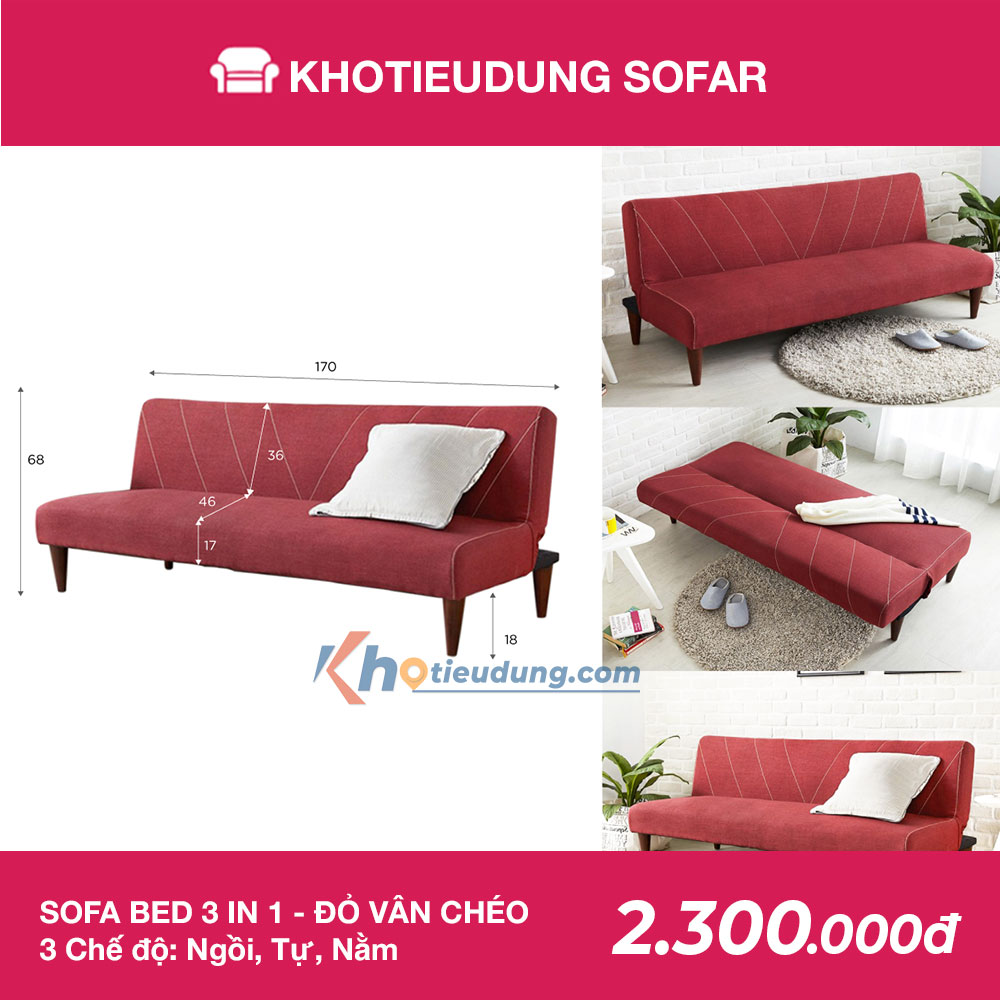 Sofa Giường Star - Đỏ cao cấp 2