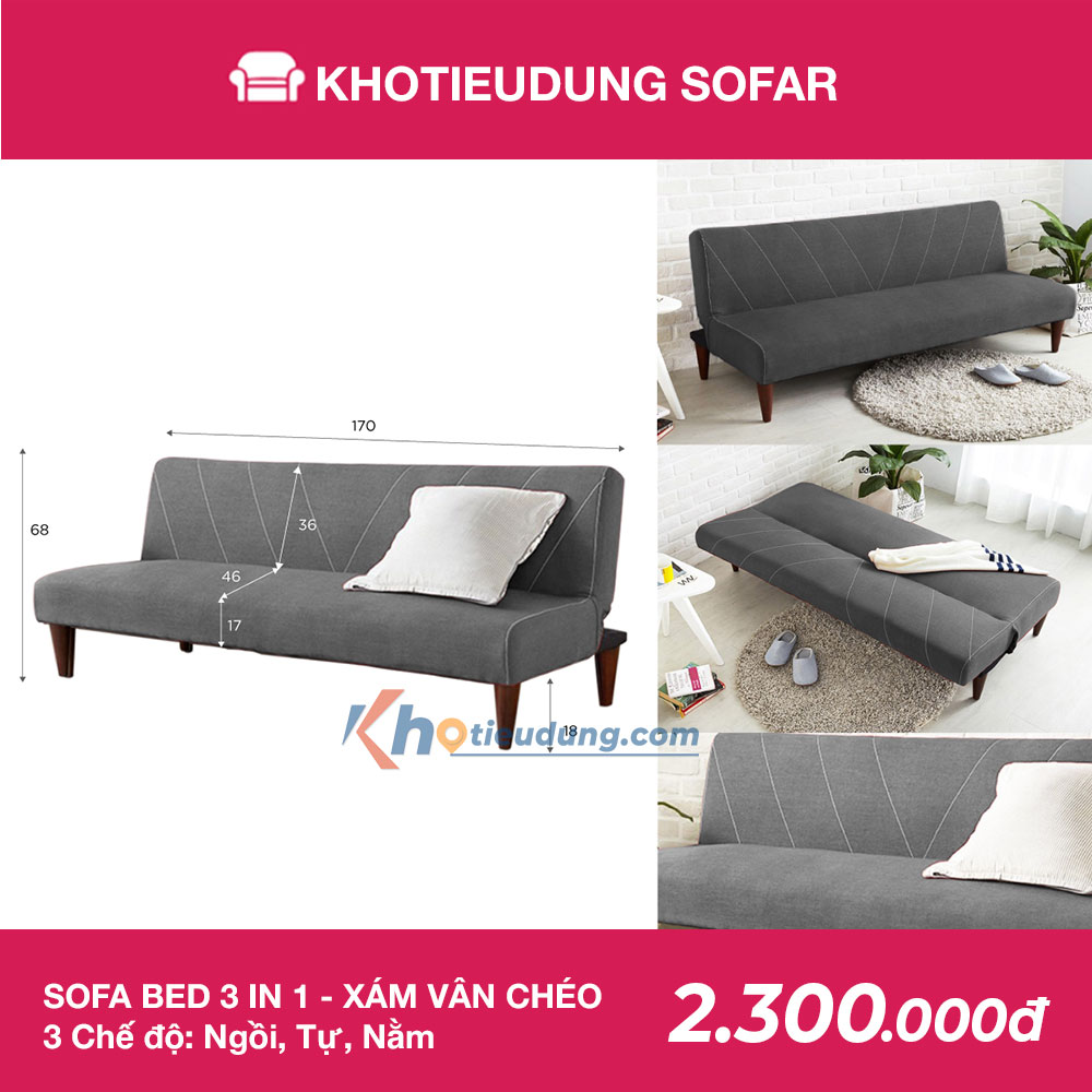Sofa Giường Star - Xám cao cấp 2