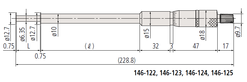 Panme đo rãnh bậc 0-25mm x 0.01 - 146-122 Mitutoyo 3