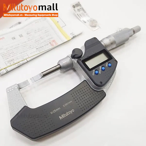 Panme điện tử đo rãnh ngoài Mitutoyo 422-260-30 (0-25mm) đầu đo dẹt Digital Blade Micrometer 4 Panme điện tử đo rãnh ngoài Mitutoyo 422-260-30 (0-25mm) đầu đo dẹt Digital Blade Micrometer - Ảnh 4