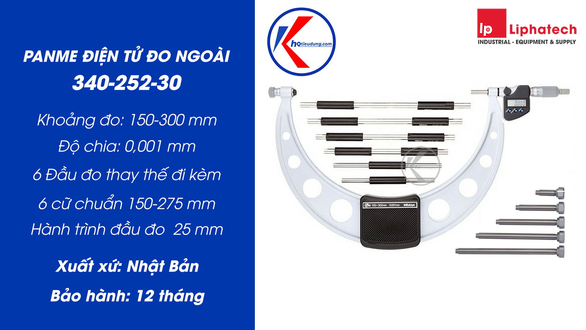 Panme điện tử đo ngoài Mitutoyo 340-252-30 Chính hãng 52 Panme điện tử đo ngoài Mitutoyo 340-252-30 Chính hãng