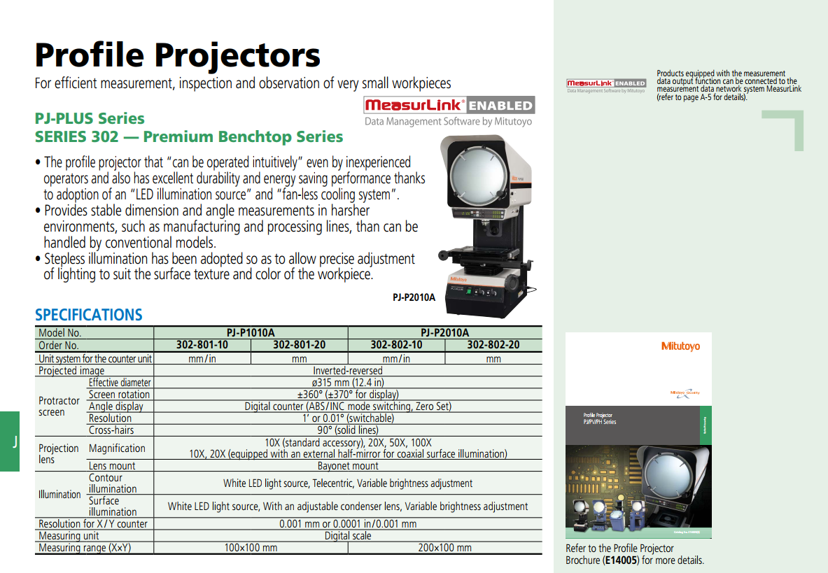 Máy chiếu biên dạng PJ-P2010A - 302-802-10 Mitutoyo Profile Projector