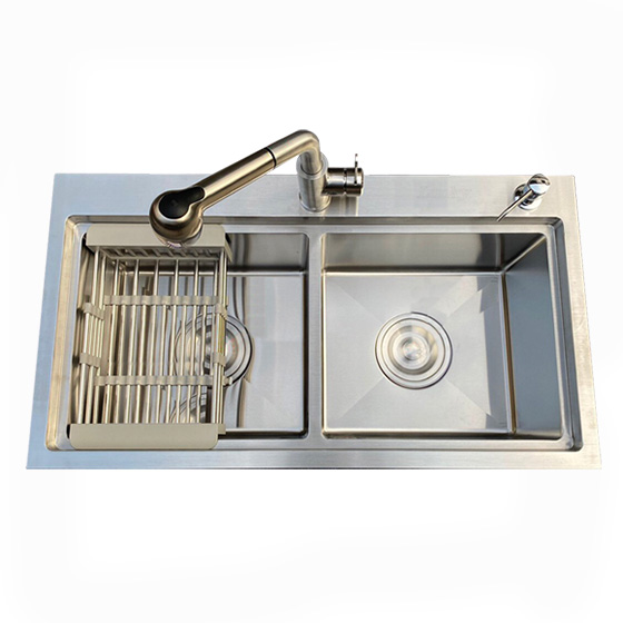 Chậu rửa bát Inox 2 hố cân Lucky Tân Mỹ AK8350 (830x450x240mm) Chính Hãng 1 Chậu rửa bát Inox 2 hố lệch Lucky Tân Mỹ AK8350