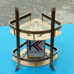 Kệ góc 2 tầng màu vàng giả cổ Miken MK-3225GM