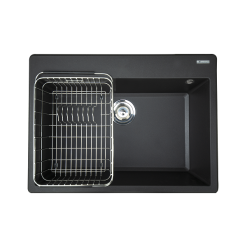 Chậu rửa bát đá Granite KONOX Ruvita 680 Black