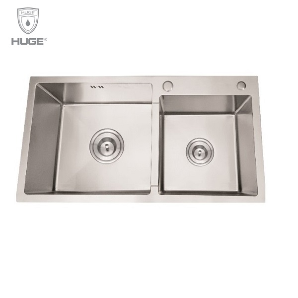 Chậu rửa bát 2 hố lệch Huge H-1200A1 (820x450x240mm) Chính Hãng 1 Chậu rửa bát 2 hố lệch Huge H-1200A1
