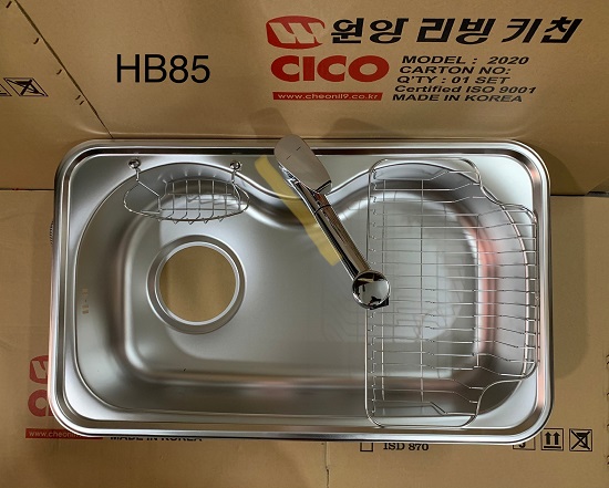 cico20hb85-3 Chậu rửa bát 1 hố Hàn Quốc CICO HB85 (850x510mm) Chính Hãng 6