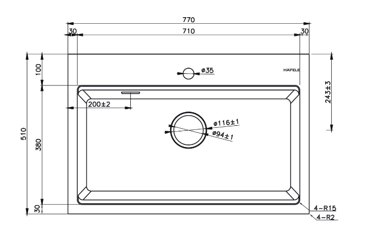 hafele20hs22-gen1s90m-1-2 Chậu rửa bát đá 1 hố màu xám Hafele HS22-GEN1S90M 577.25.530 (770x510 mm) Chính Hãng 1