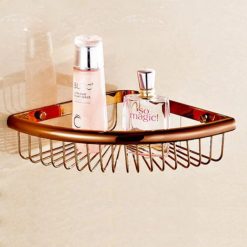 Kệ góc 1 tầng treo tường màu vàng hồng Rose Gold Miken AL-PH20