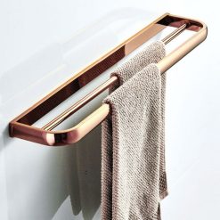Thanh vắt khăn đơn màu vàng hồng Rose Gold Miken AL-TB30