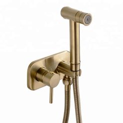Vòi xịt vệ sinh nóng lạnh âm tường màu vàng Miken F-7503G