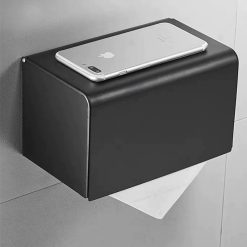 Hộp đựng giấy Inox 304 treo tường màu đen Miken MK-1054B