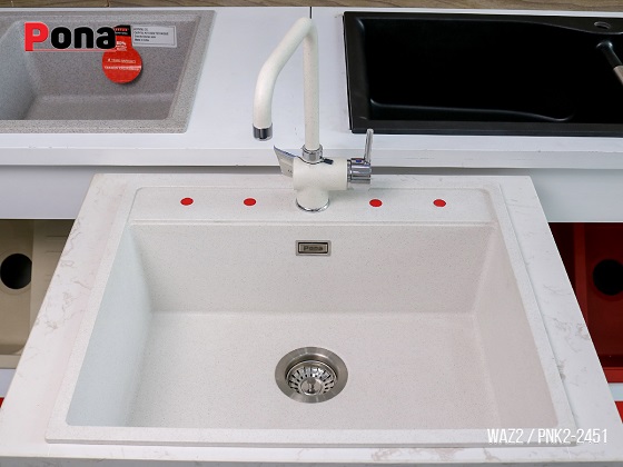 waz2-1-1 Chậu rửa bát 1 hố bằng đá Granite Carysil Pona WAZ2 (58x48cm) Chính Hãng 2