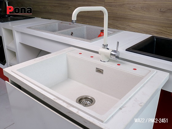 waz2-2-1 Chậu rửa bát 1 hố bằng đá Granite Carysil Pona WAZ2 (58x48cm) Chính Hãng 3