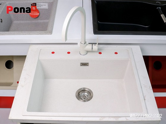waz2-4-1 Chậu rửa bát 1 hố bằng đá Granite Carysil Pona WAZ2 (58x48cm) Chính Hãng 4