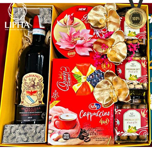 SET QUÀ SUNG TÚC hộp quà tặng - quà tết rượu vang sang trọng chất lượng LP-117 1