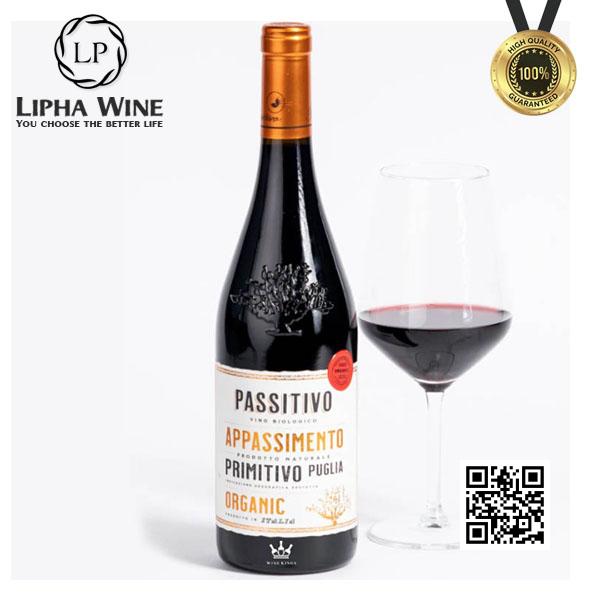 Rượu vang đỏ Ý PASSITIVO APPASSIMENTO PRIMITIVO ORGANIC (Mịn Êm - Hậu ngọt thanh)