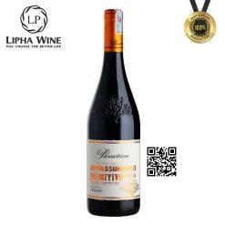 Rượu vang đỏ Ý PASSITIVO APPASSIMENTO PRIMITIVO 1.5L (thơm rang và cay dễ chịu)