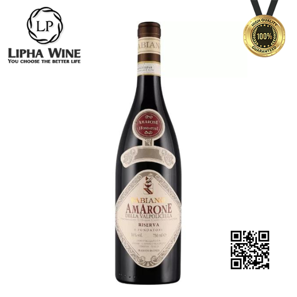 Rượu vang đỏ Ý FABIANO AMARONE DELLA VALPOLICIA RESERVA 2015 (Độ chát khá tốt, hương vị đậm sâu) 1
