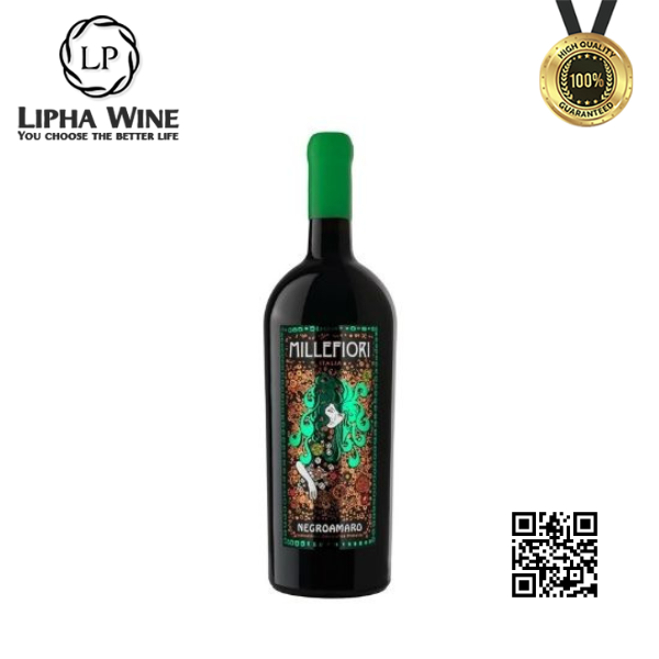 Rượu vang đỏ Ý MILLEFIORI NEGROAMARO (hậu ngọt, ít chát) - Best Seller 2023