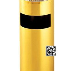 Bán Thùng Rác Inox Vàng Tròn Có Gạt Tàn Thuốc Lá A35-A Chính Hãng