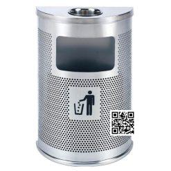 Thùng Rác Inox Công Nghiệp Hình Bán Nguyệt A55 Chính Hãng