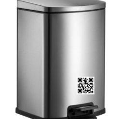 Thùng Rác Inox Đạp Chân Vuông Phủ Nano Cao Cấp 15 Lít Chính Hãng