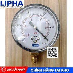Đồng Hồ Áp Suất Âm 5 - 0 Yamaki Kpa D63Mm Chân Ren 1/4" Chính Hãng