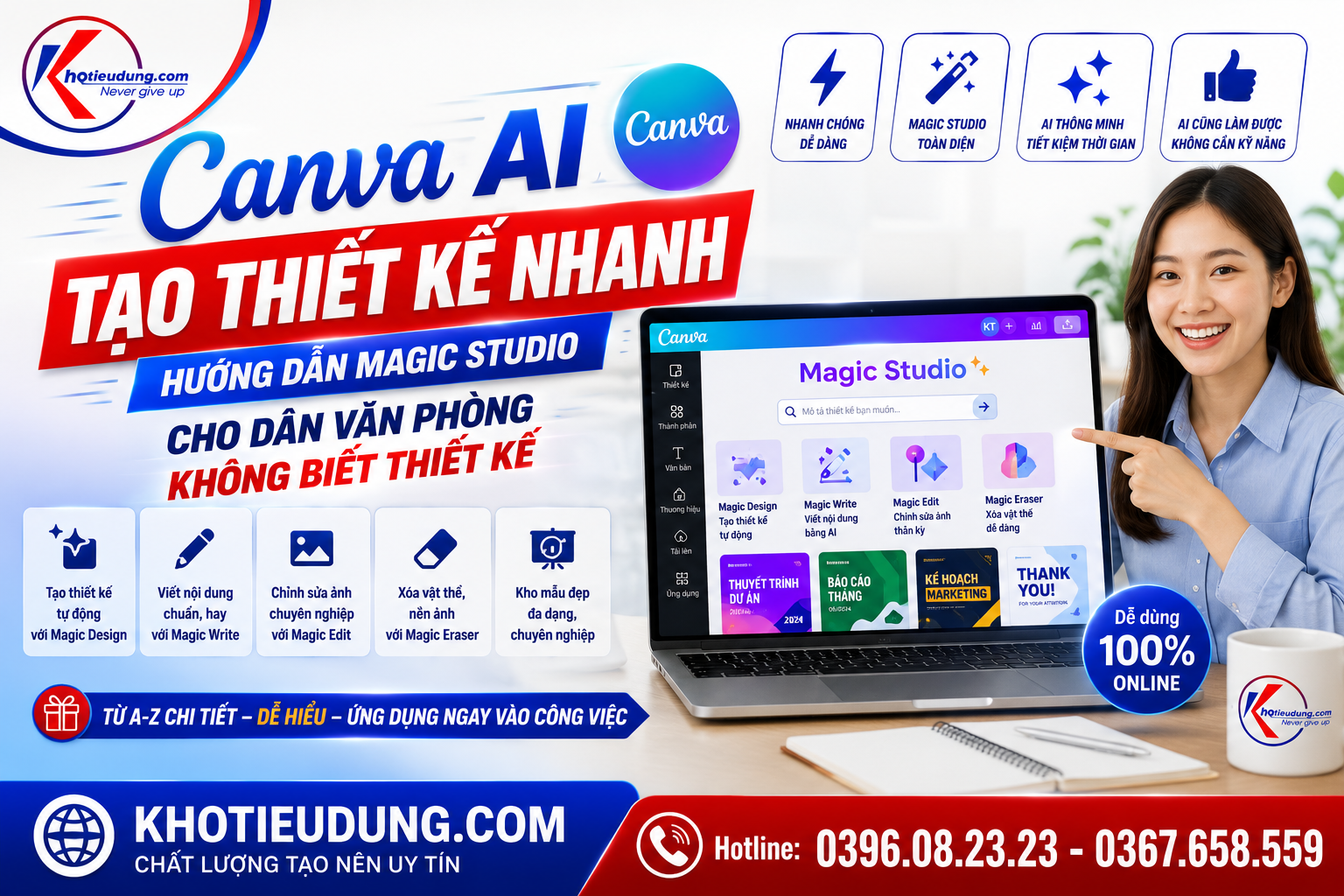 Canva AI Tạo Thiết Kế Nhanh: Hướng Dẫn Magic Studio Cho Dân Văn Phòng Không Biết Thiết Kế 6 Canva AI Tạo Thiết Kế Nhanh: Hướng Dẫn Magic Studio Cho Dân Văn Phòng Không Biết Thiết Kế 5