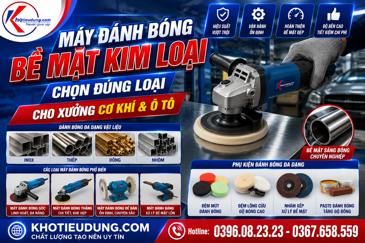 Máy Đánh Bóng Bề Mặt Kim Loại: Chọn Đúng Loại Cho Xưởng Cơ Khí & Ô Tô 14 Máy Đánh Bóng Bề Mặt Kim Loại: Chọn Đúng Loại Cho Xưởng Cơ Khí & Ô Tô 13